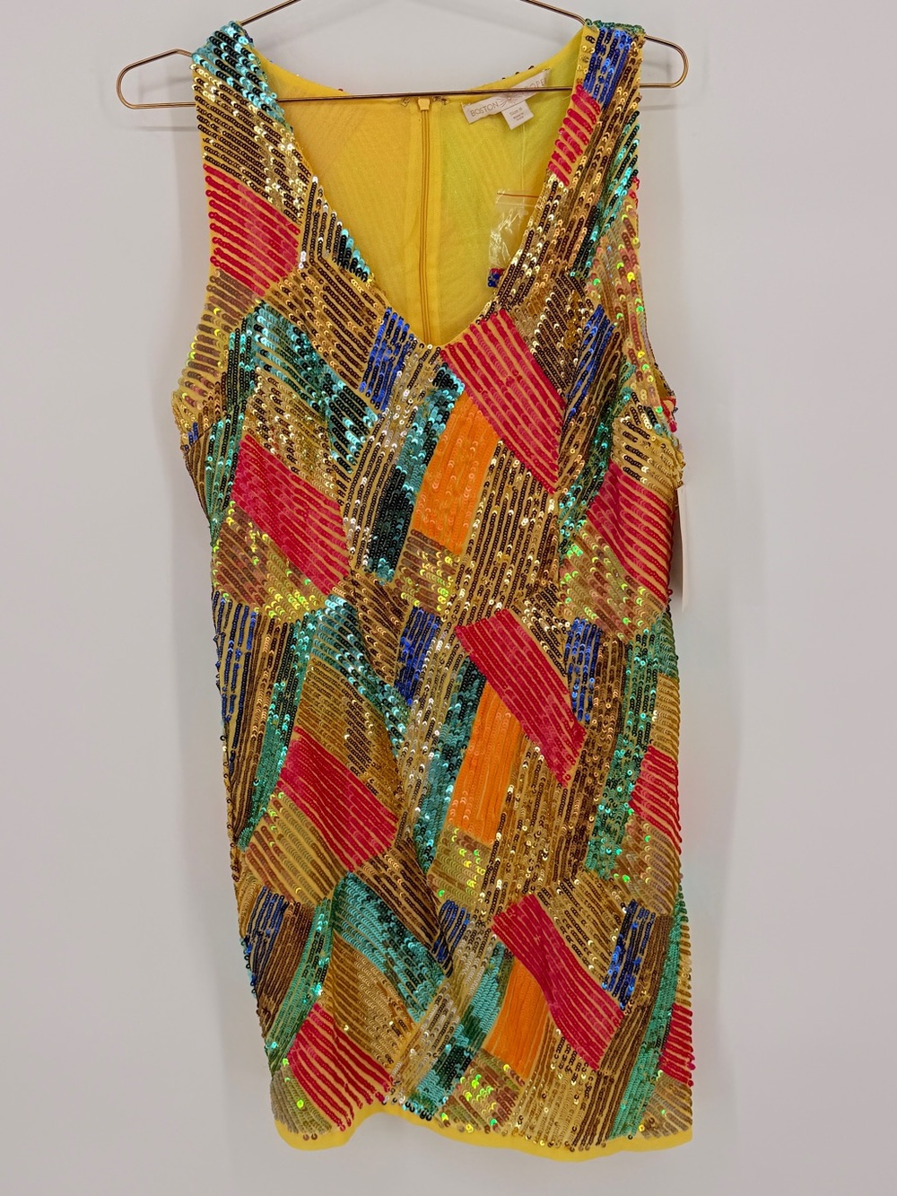 Boston Proper Multicolor Sequin Embellished Mini Dress Size 8 NWT